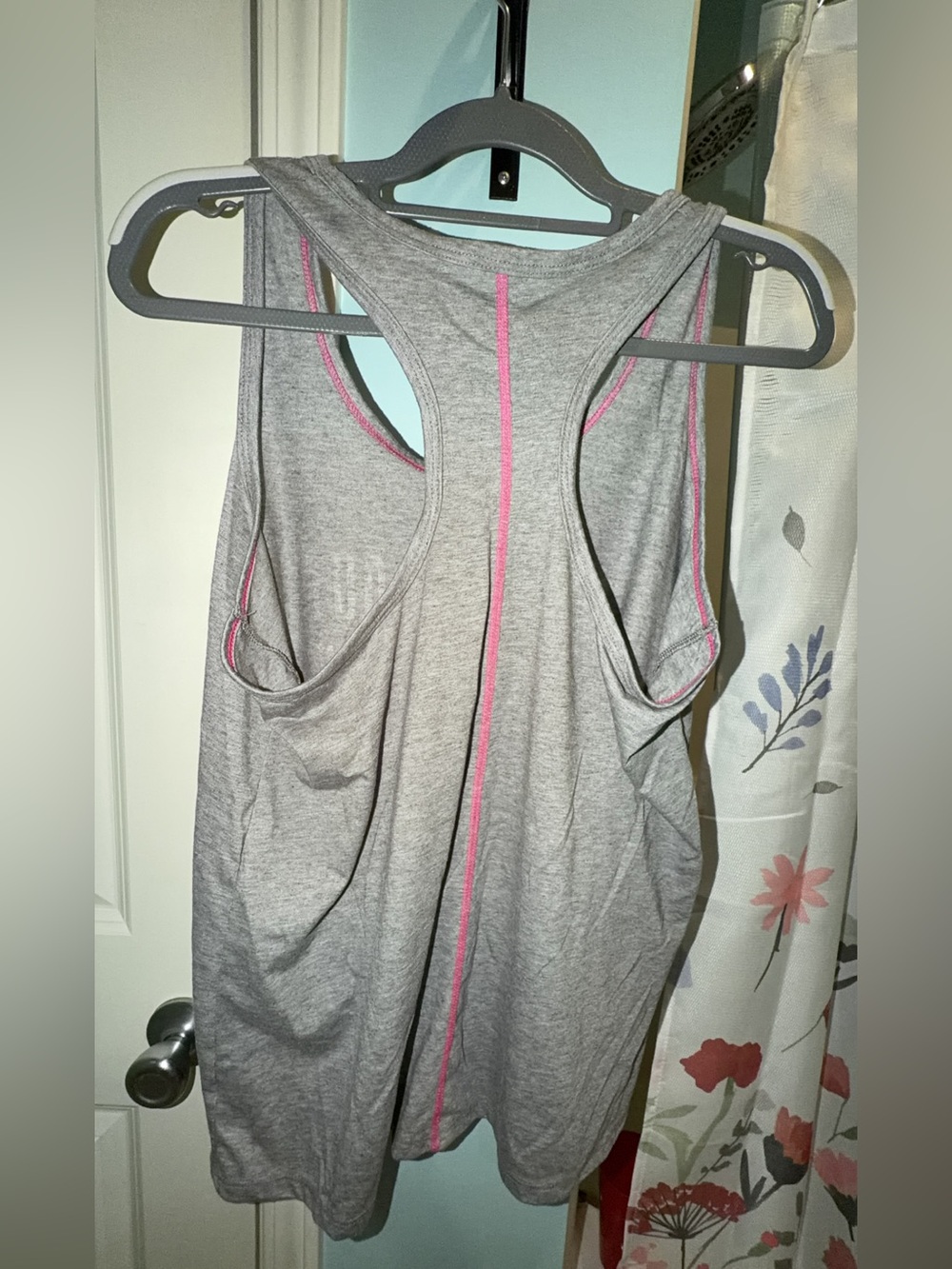 Athletic Works Gray Racerback Tank with Pink & Blue Script - Picture 3 of 3